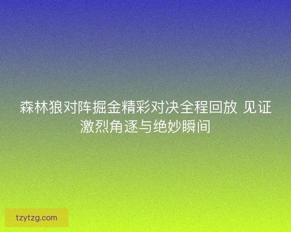 森林狼对阵掘金精彩对决全程回放 见证激烈角逐与绝妙瞬间