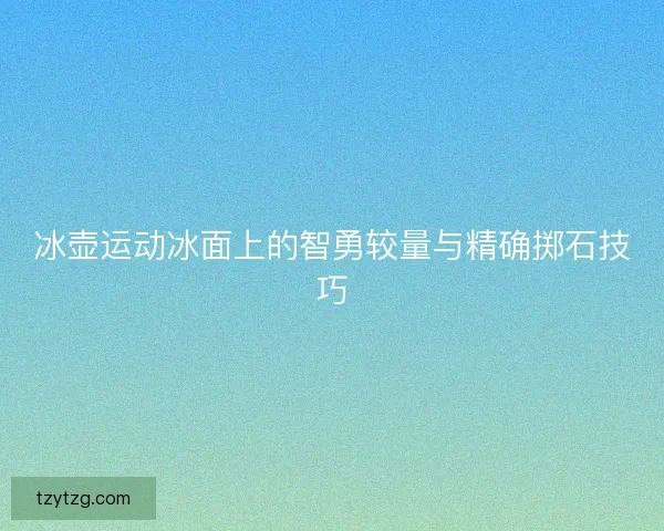 冰壶运动冰面上的智勇较量与精确掷石技巧 冰壶运动冰面上的智勇较量与精确掷石技巧
