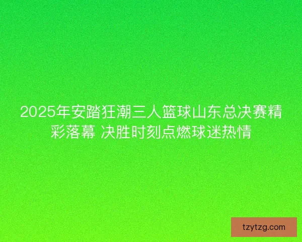 2025年安踏狂潮三人篮球山东总决赛精彩落幕 决胜时刻点燃球迷热情 2025年安踏狂潮三人篮球山东总决赛精彩落幕 决胜时刻点燃球迷热情
