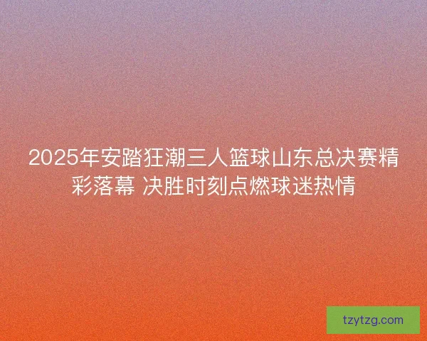 2025年安踏狂潮三人篮球山东总决赛精彩落幕 决胜时刻点燃球迷热情